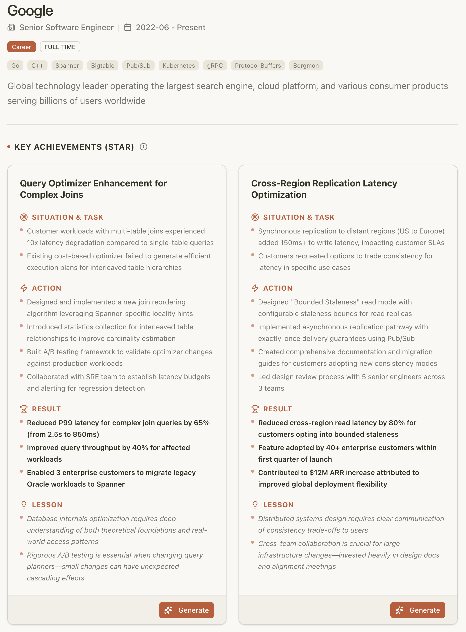 Uncover key achievements